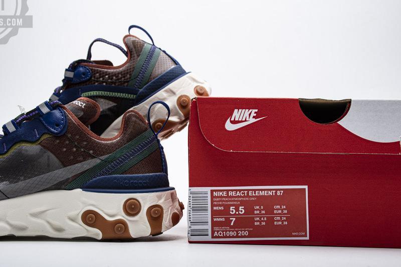 Nike React Element 87 MossBlackDeep Royal Blue AO1090-200 - Image 2