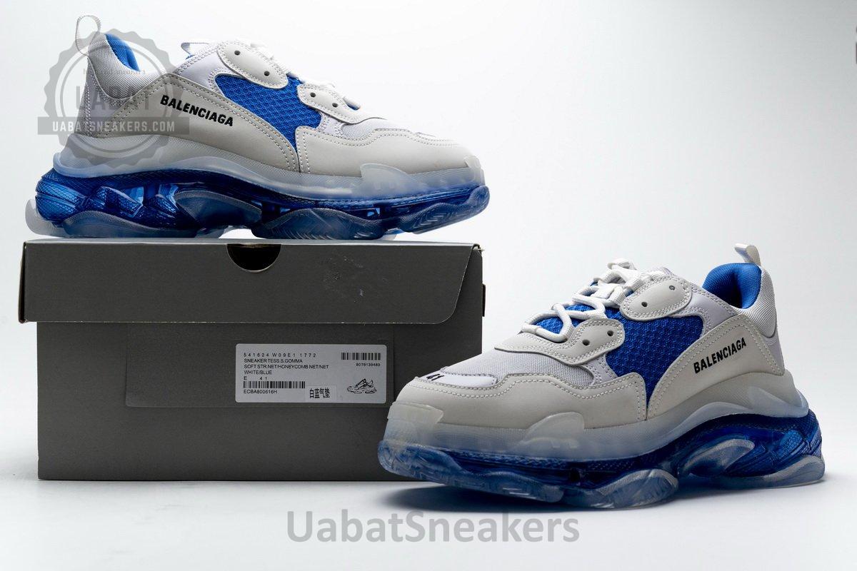 541624 W09E1 1772 Balenciaga Triple S White Blue - Image 2