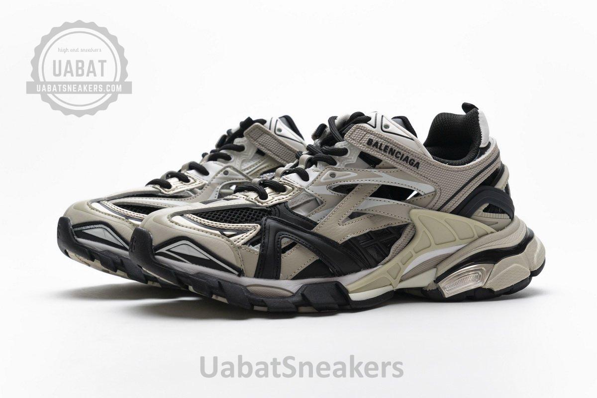570391 W2GN9 2009 Blenciaga Track 2 Sneaker Champagne Black - Image 6