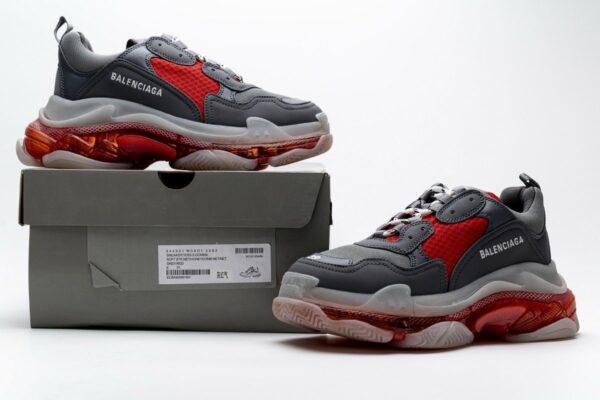 544351 W09O1 2262 Balenciaga Triple S Grey Red - Image 5