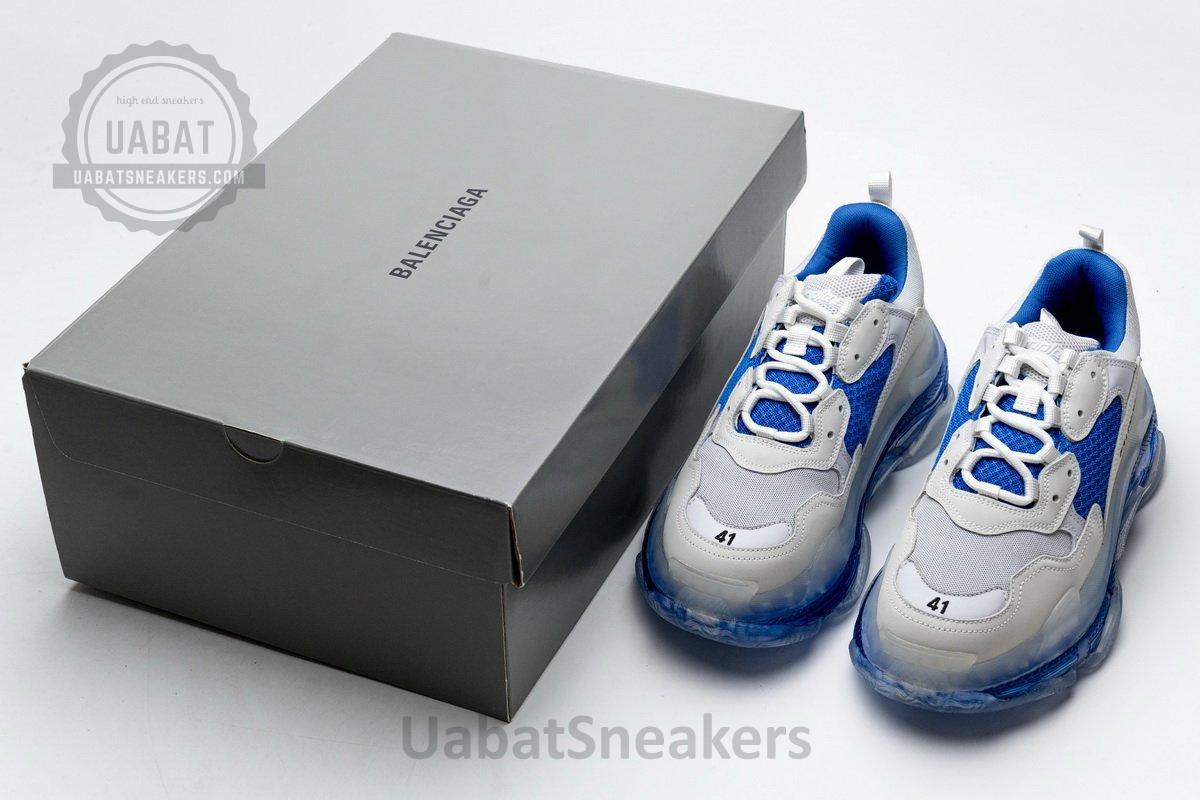 541624 W09E1 1772 Balenciaga Triple S White Blue - Image 3