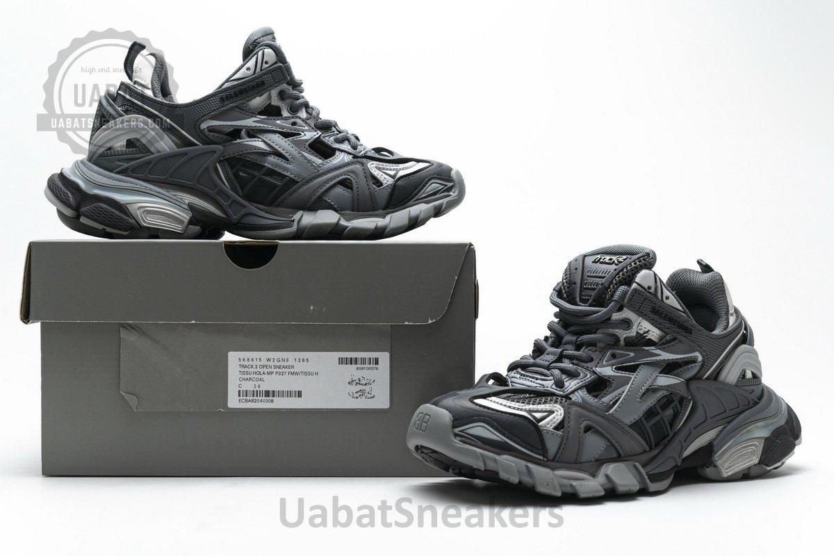568615 W2GN3 1285 Blenciaga Track 2 Sneaker Charcoal - Image 2