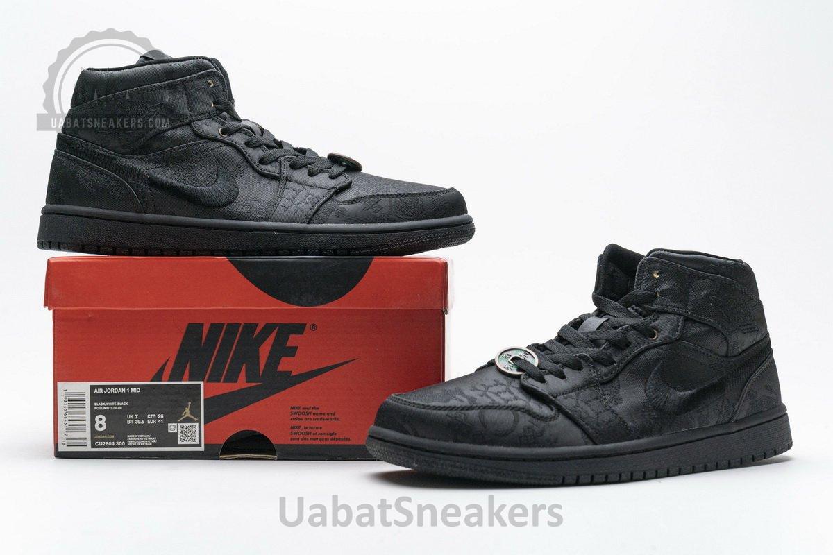 CU2804-300 Edison Chen x Air Jordan 1 Mid “Fearless Black” - Image 5