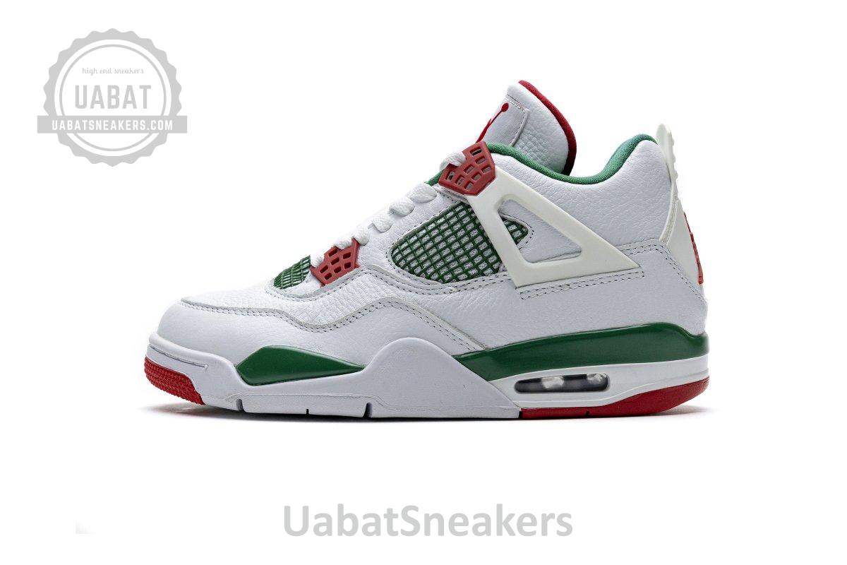 AQ3816-063 Air Jordan 4 Retro White Green Red