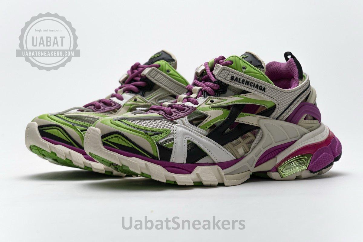 568615 W2GN3 9199 Blenciaga Track 2 Sneaker White Green Pink - Image 6