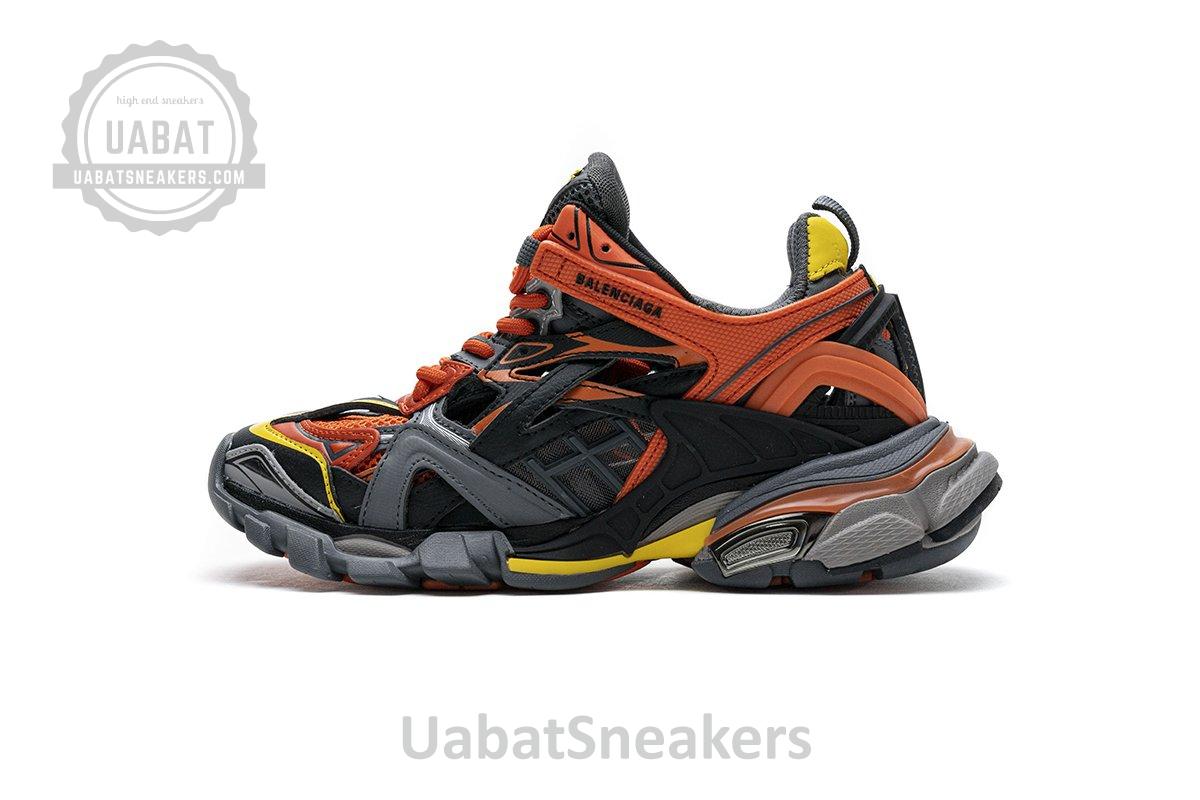568614 W2GN8 2008 Blenciaga Track 2 Sneaker Black Orange