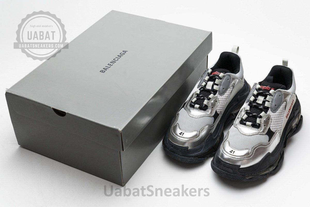 541624 W09E1 7320 Balenciaga Triple S Black Silver2 - Image 3