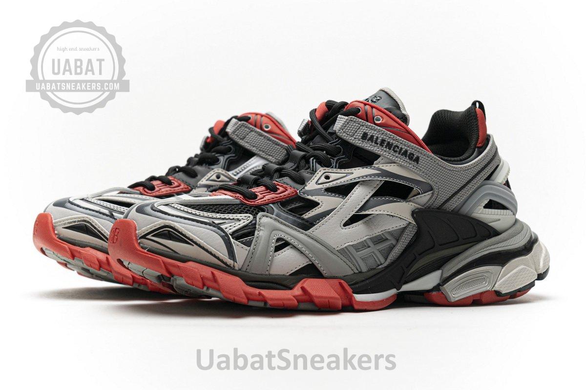 570391 W2GN3 1003 Blenciaga Track 2 Sneaker Grey Red - Image 6