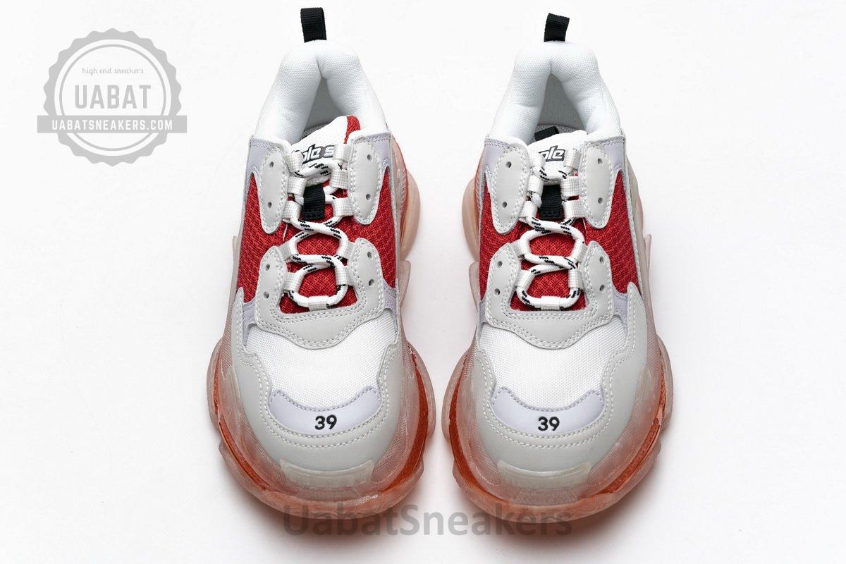 544351 W09E1 4552 Balenciaga Triple S White Red - Image 5