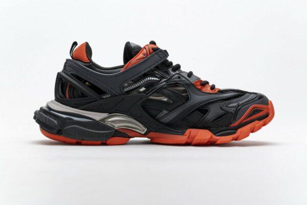 570391 W2GN1 2002 Blenciaga Track 2 Sneaker Dark Grey Orange - Image 8