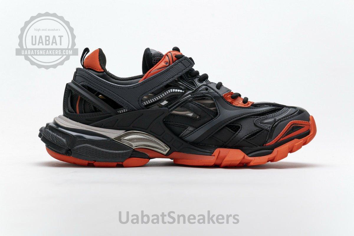 570391 W2GN1 2002 Blenciaga Track 2 Sneaker Dark Grey Orange - Image 8