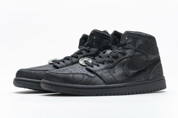 CU2804-300 Edison Chen x Air Jordan 1 Mid “Fearless Black” - Image 9