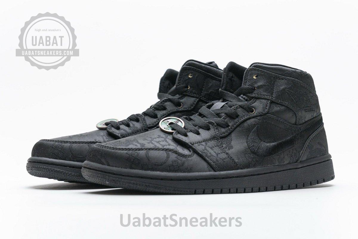 CU2804-300 Edison Chen x Air Jordan 1 Mid “Fearless Black” - Image 9