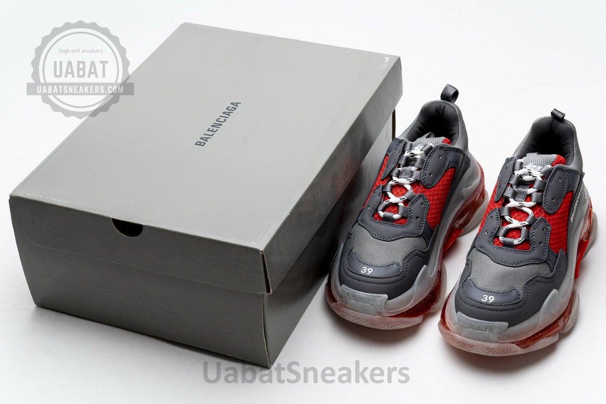 544351 W09O1 2262 Balenciaga Triple S Grey Red - Image 6