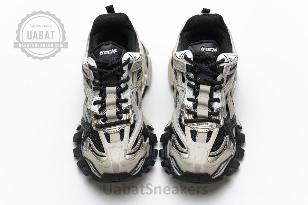 570391 W2GN9 2009 Blenciaga Track 2 Sneaker Champagne Black - Image 4