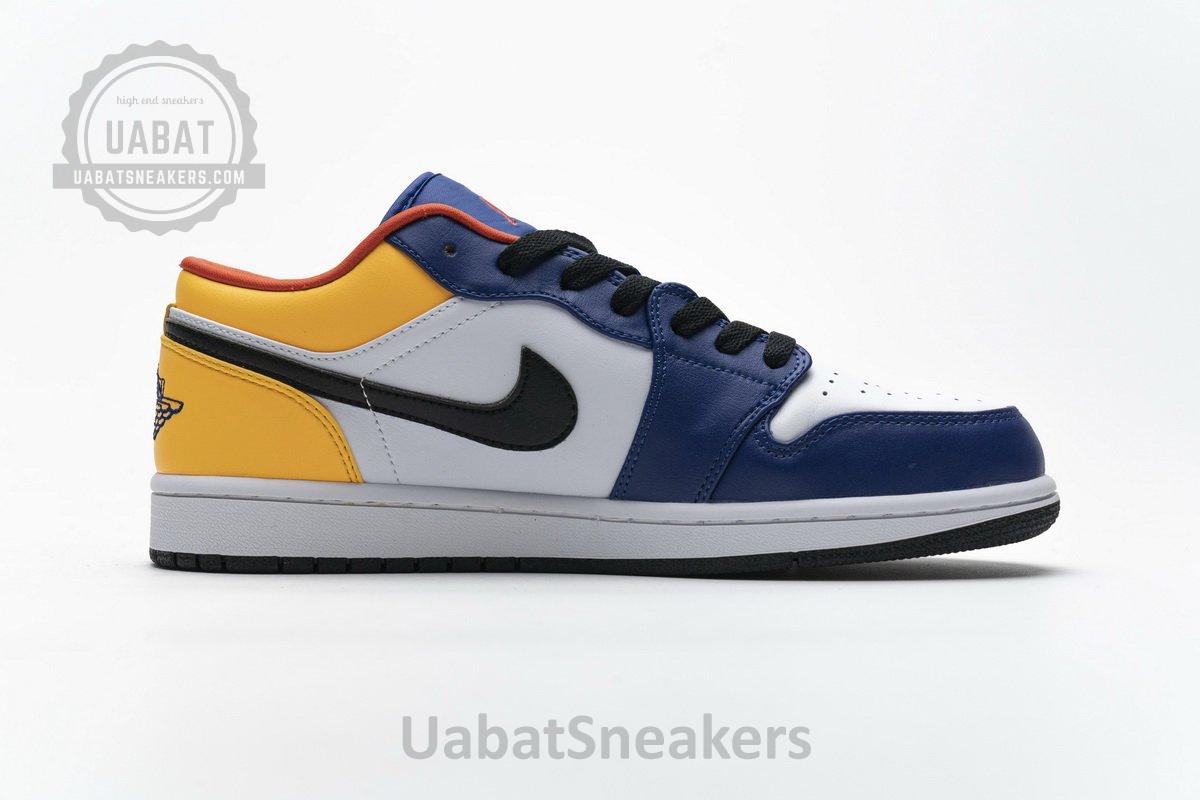 553558-123 Air Jordan 1 Low Blue Yellow Orange - Image 8