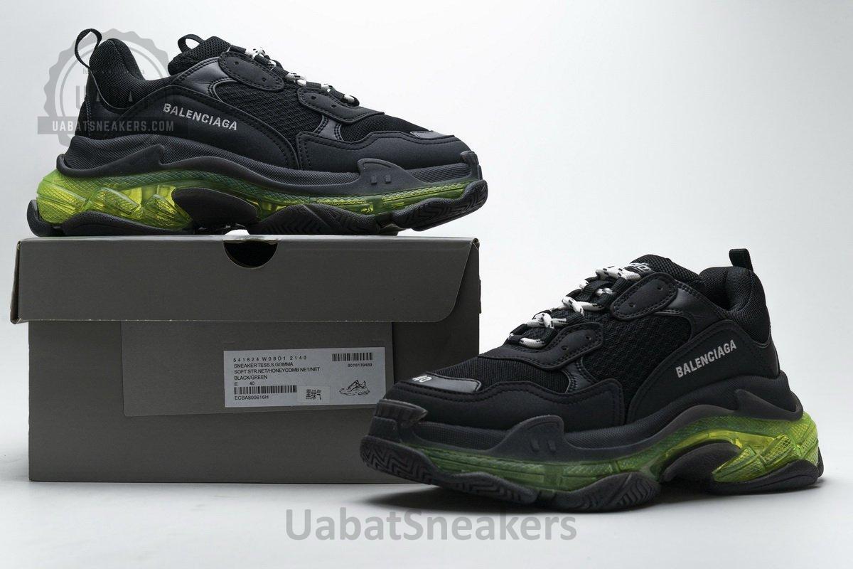 541624 W09O1 2140 Balenciaga Triple S Black Green - Image 2