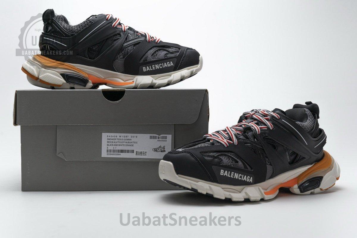 542436 W1GB7 2019 Balenciaga Tess S.Black White Orange - Image 2