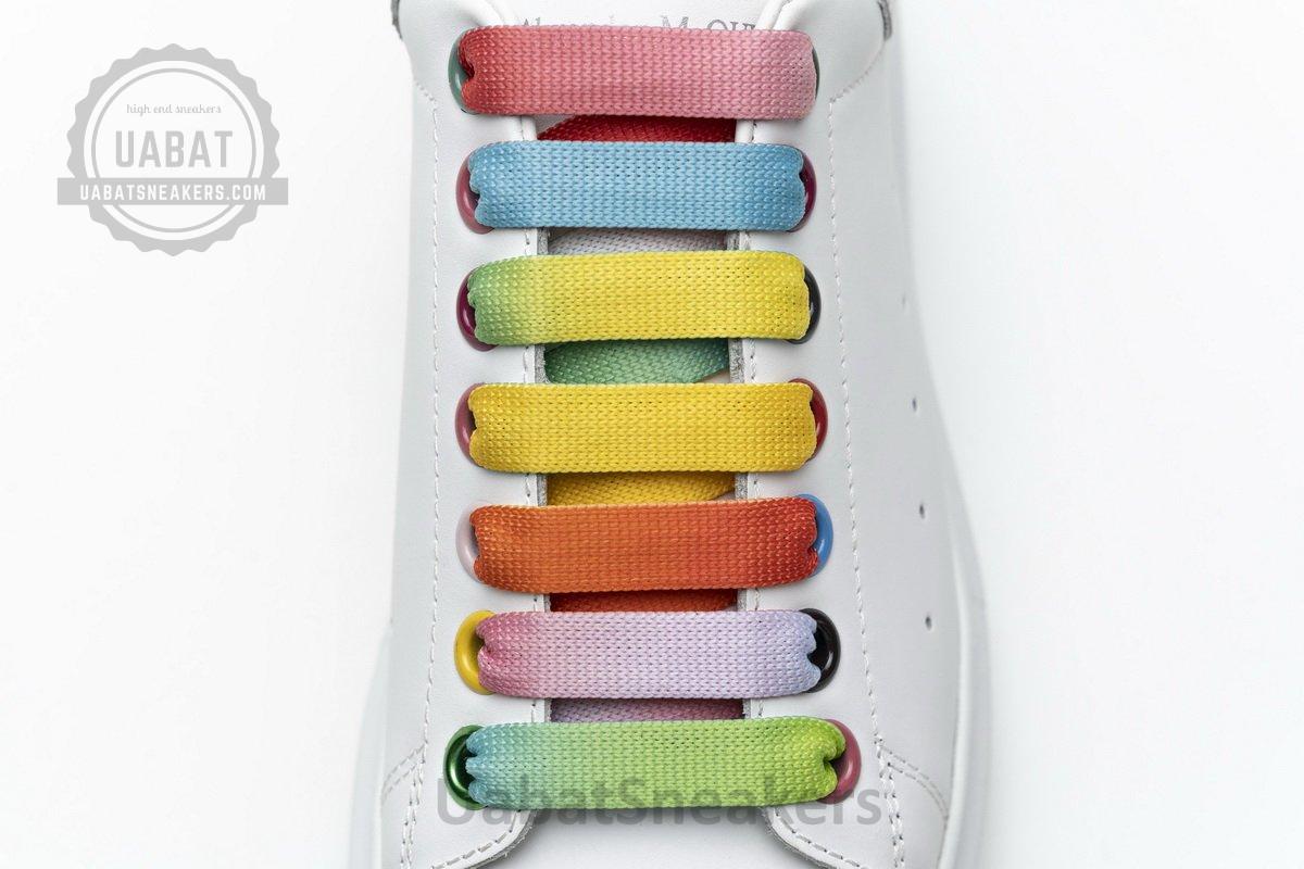 462214 WHGP7 9001 Alexander McQueen Sneaker White Rainbow - Image 6