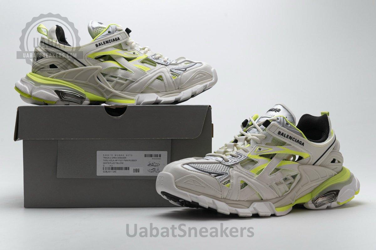 568515 W2ON3 9073 Blenciaga Track 2 Sneaker White Fluo Yellow - Image 2
