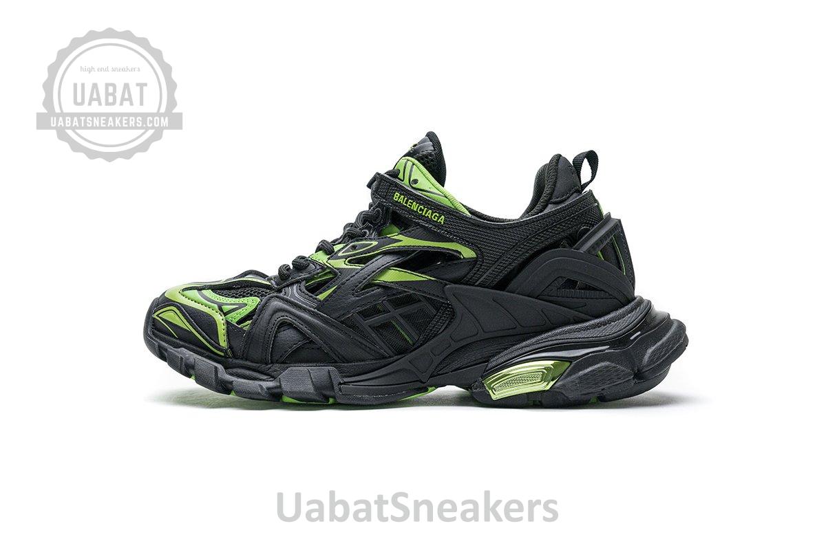 568615 W2GN1 1012 Blenciaga Track 2 Sneaker Black Green