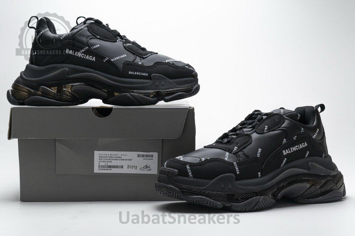 524039 W09E1 2021 Balenciaga Triple S Letter Black - Image 2