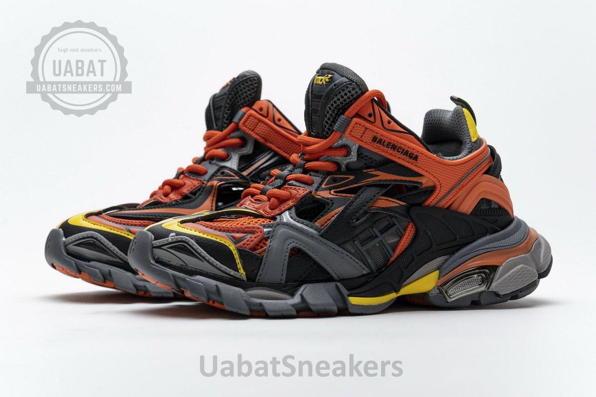 568614 W2GN8 2008 Blenciaga Track 2 Sneaker Black Orange - Image 5