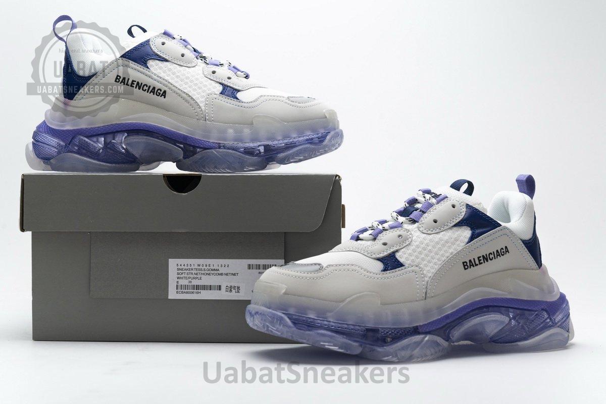544351 W09E1 1322 Balenciaga Triple S White Purple - Image 2
