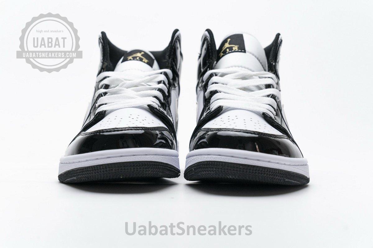 852542-007 Air Jordan 1 Mid Gold Patent Leather - Image 5
