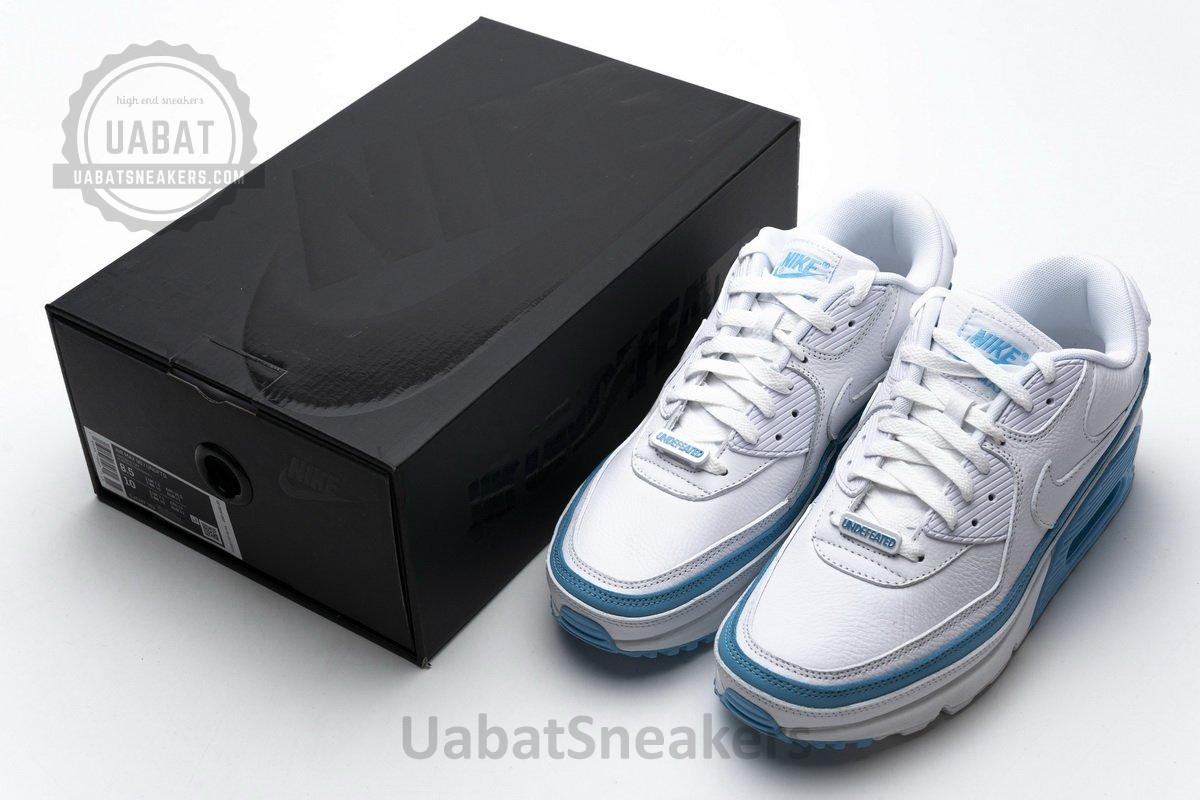 CJ7197-102 Undefeated x Nike Air Max 90 White Blue - Image 3
