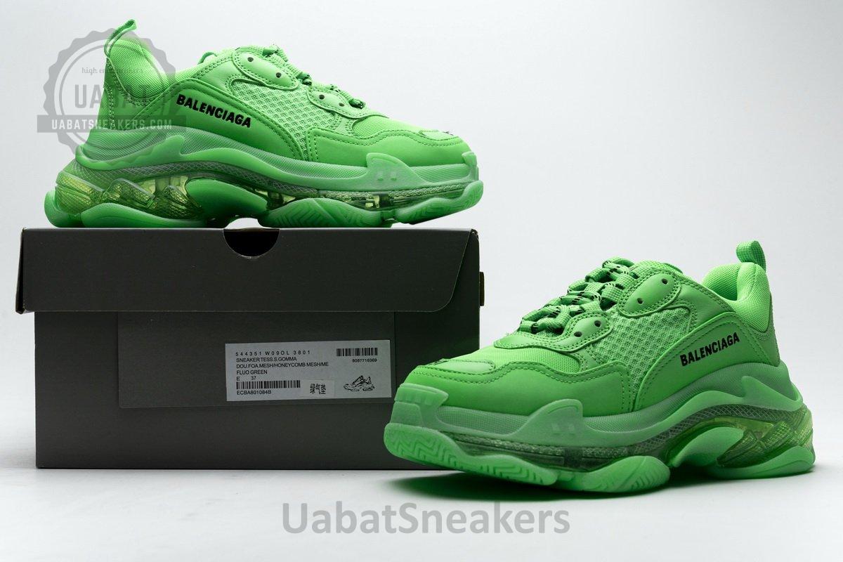 544351 W09OL 3801 Balenciaga Triple S Fluo Green - Image 2