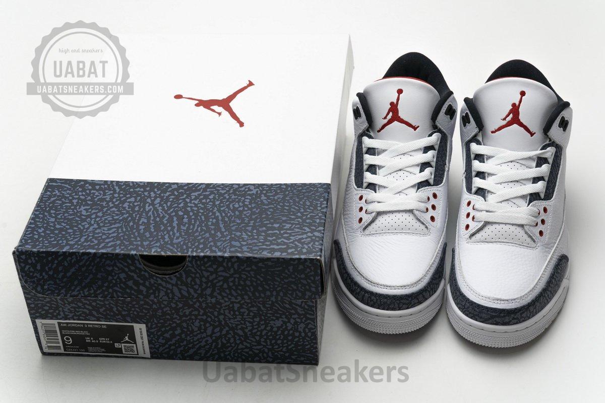 CZ6431-100 Air Jordan 3 Retro Fire Red Denim - Image 3