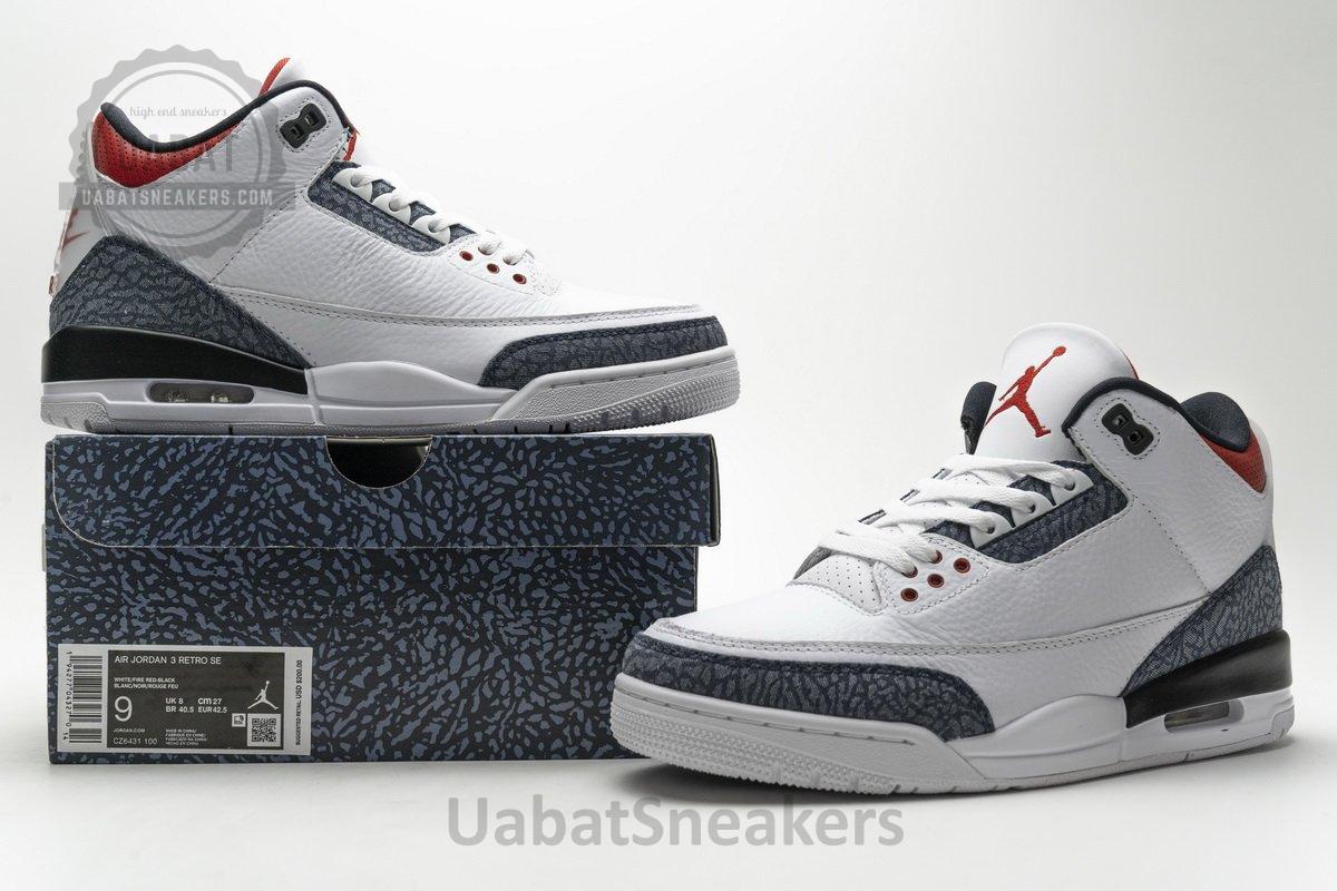 CZ6431-100 Air Jordan 3 Retro Fire Red Denim - Image 2
