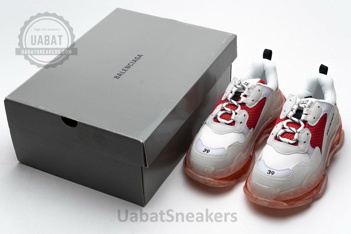 544351 W09E1 4552 Balenciaga Triple S White Red - Image 4