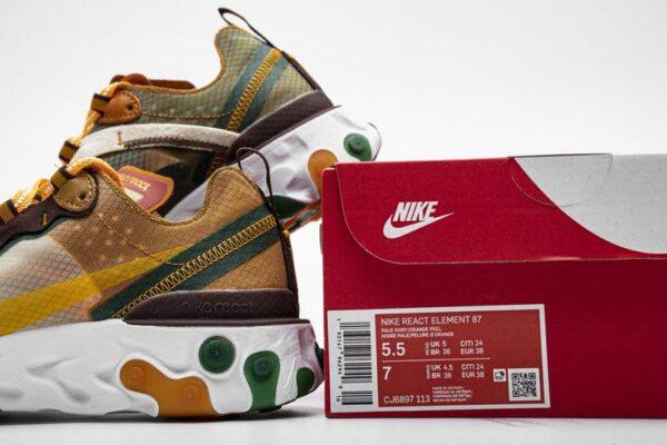 Nike React Element 87 Orange Peel CJ6897-113 - Image 3