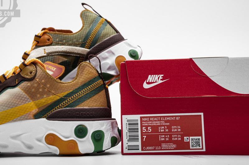 Nike React Element 87 Orange Peel CJ6897-113 - Image 3