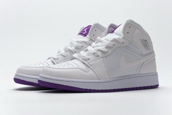 555112-100 Air Jordan 1 Mid SE White Fuchsia Blast - Image 6