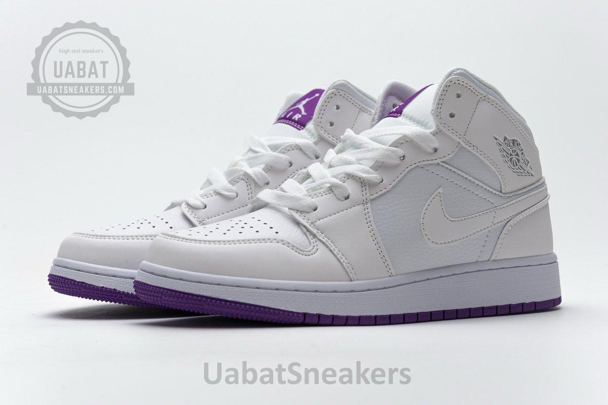 555112-100 Air Jordan 1 Mid SE White Fuchsia Blast - Image 6