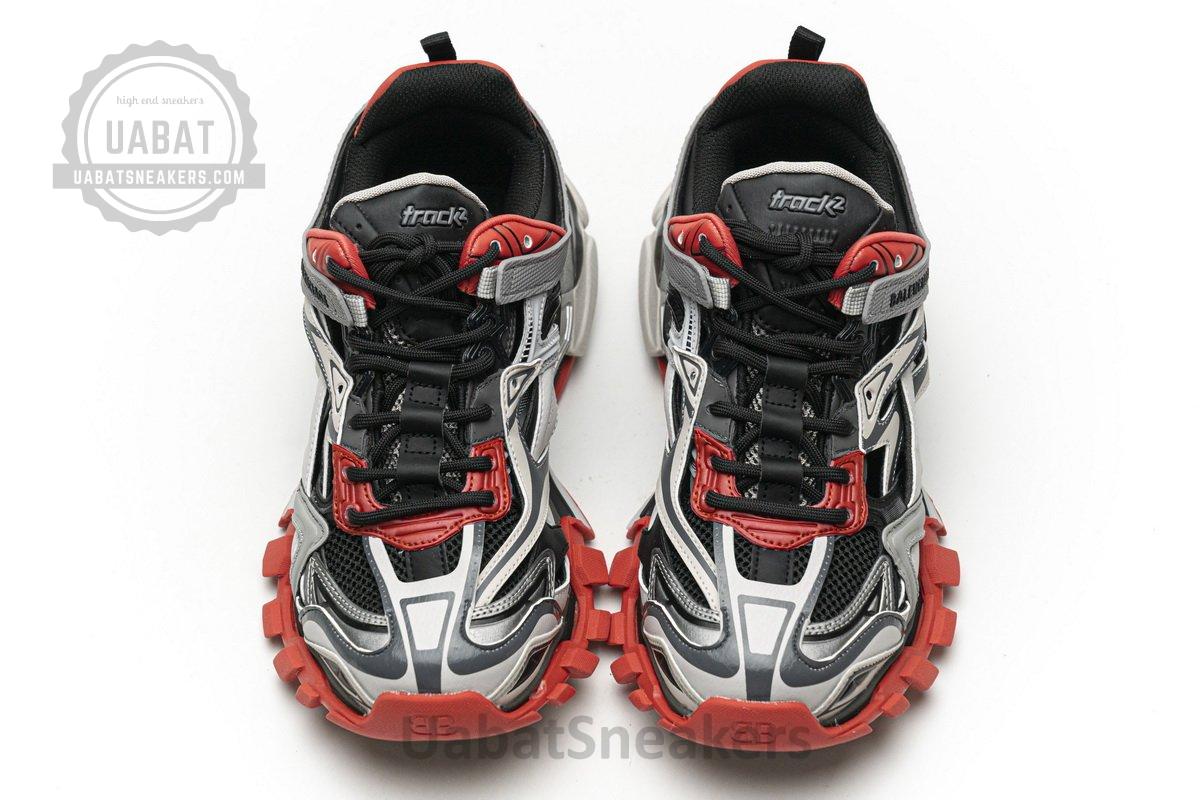 570391 W2GN3 1003 Blenciaga Track 2 Sneaker Grey Red - Image 4