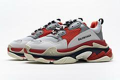 541624 W06E2 1863 Balenciaga Triple S Red White Dark Grey - Image 7