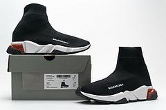 Balenciaga Speed Clear Sole Sneaker Black White Red - Image 3