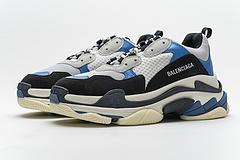 541624 W06E2 7080 Balenciaga Triple S Black Grey Blue - Image 4