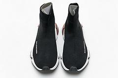 Balenciaga Speed Clear Sole Sneaker Black White Red - Image 2