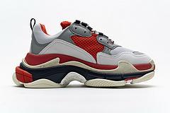 541624 W06E2 1863 Balenciaga Triple S Red White Dark Grey - Image 4