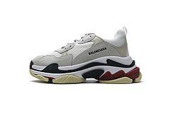 541624 W06E2 1790 Balenciaga Triple S White Dark Grey Red