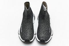 Balenciaga Speed Clear Sole Sneaker Black Silver - Image 5