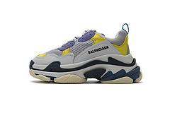 541624 W06E2 7282 Balenciaga Triple S Black Grey Blue