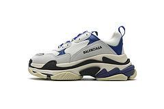 490672 W09O5 1005 Balenciaga Triple S Black Blue Violet