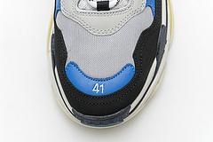 541624 W06E2 7080 Balenciaga Triple S Black Grey Blue - Image 2