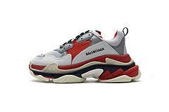 541624 W06E2 1863 Balenciaga Triple S Red White Dark Grey